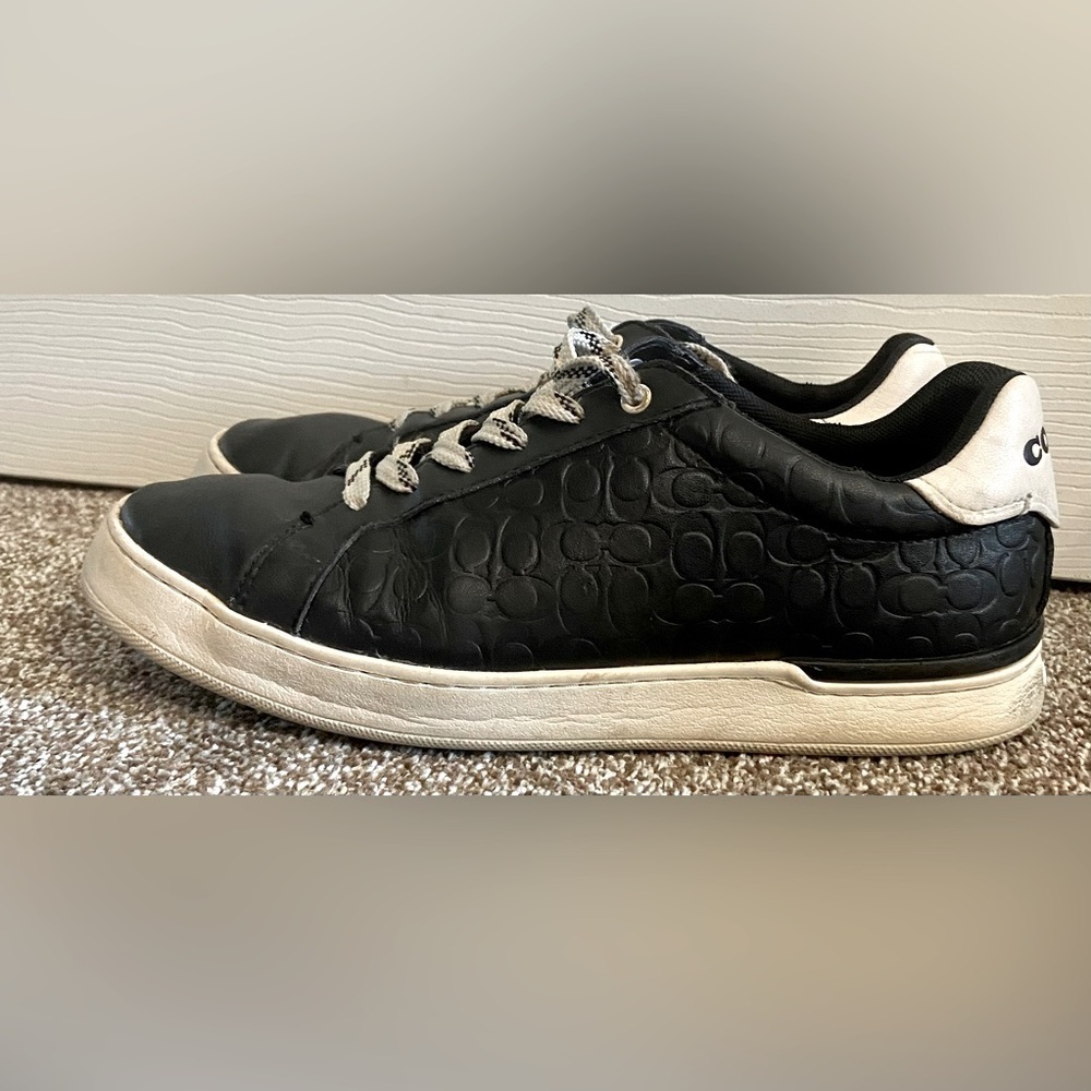 Coach Clp Embossed Leather Low Top Runners, Sneakers [G4945] Size 8d